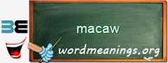 WordMeaning blackboard for macaw